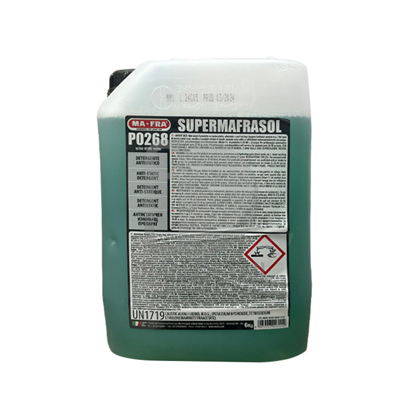 Mafra-Supermafrasol-P0268-Multipurpose-Cleaning-and-Degreasing-Liquid,-6-kg مواد شوینده سطوح خارجی فلزی و پلاستیکی و فابیر برند مفرا 6 کیلویی - Image 1