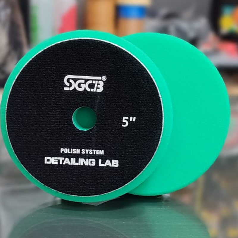 SGCB-Green-130mm-Foam-Cutter-Hook-and-Loop پد پولیش زبر سبز اس جی سی بی ۱۳۰ میلی متری SGCB Foam Cutting Pad Hook & Loop Green - Image 1