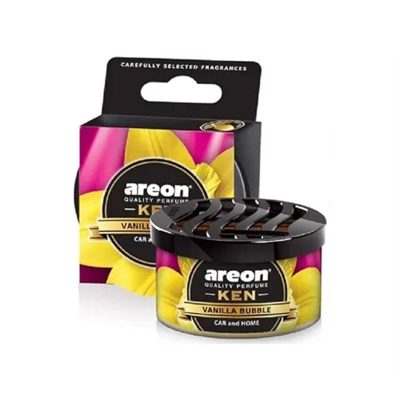 Areon-Ken-car-air-freshener-with-Vanilla-Bubble-scent خوشبو کننده خودرو آرئون مدل Ken با رایحه Vanilla Bubble - Image 1
